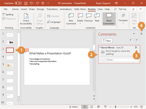 how to see all comments in powerpoint