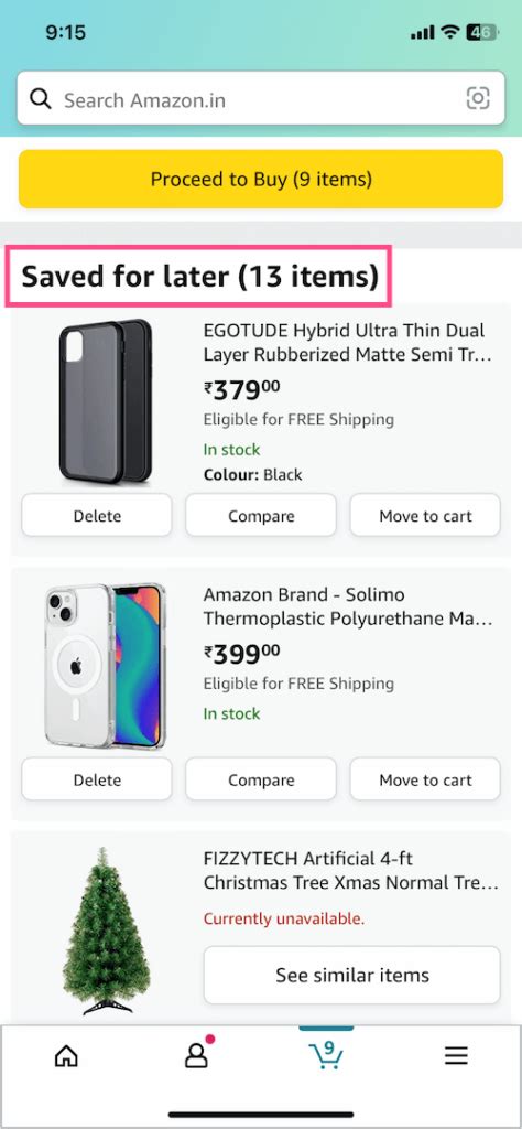 how to see amazon save for later list