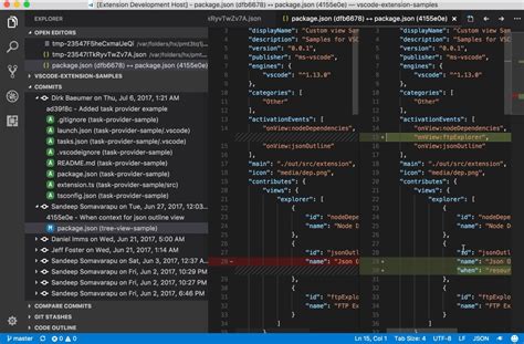 how to see commit history in visual studio code