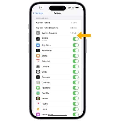 how to see data usage on iphone 14