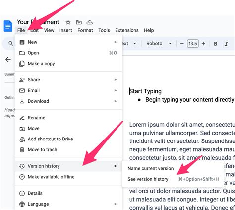 how to see edit history in google docs
