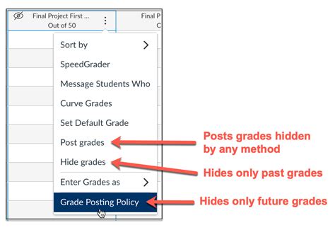 how to see hidden grades in canvas