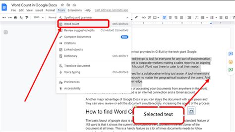 how to see line count in google docs