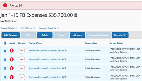 how to see past expenses in concur