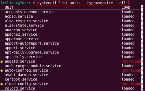 how to see service in linux