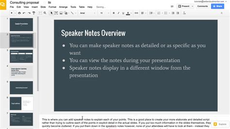 how to see speaker notes in google slides