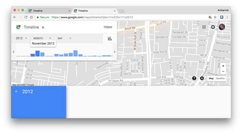 how to see timeline in google maps android