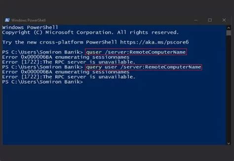how to see who is logged into a remote computer powershell