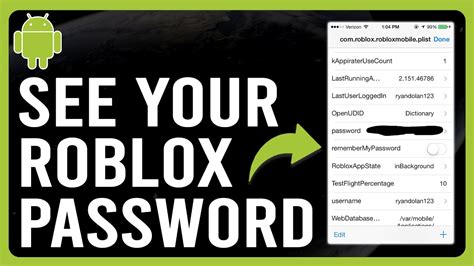 how to see your roblox password on android tablet