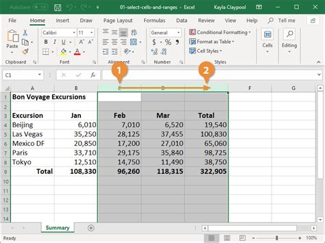 how to select 2 different cells in excel mac
