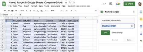how to select cell range in google sheets