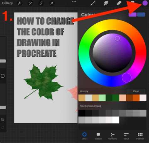 how to select color from drawing procreate