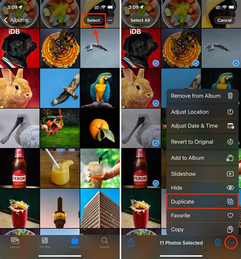 how to select duplicate photos on iphone