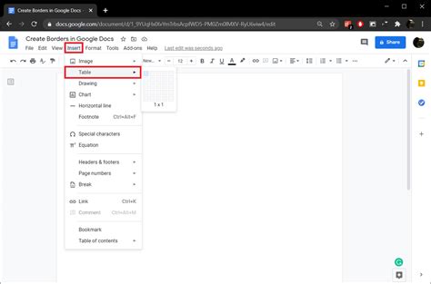 how to select multiple borders in google docs