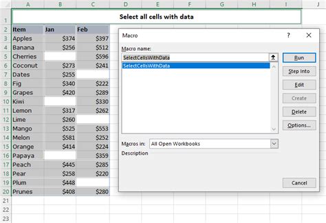 how to select multiple cells for chart in excel