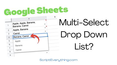 how to select multiple items in google sheets