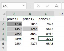 how to select multiple rows in excel with formula