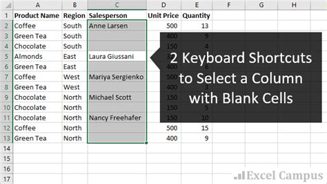 How To Select Range In Excel Using Keyboard