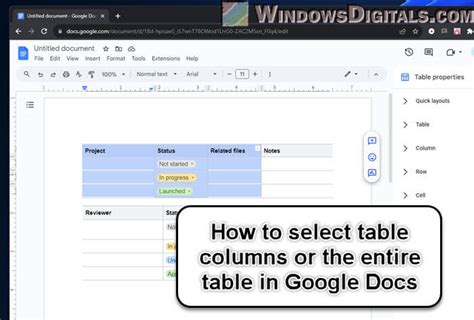 how to select the whole text on google docs