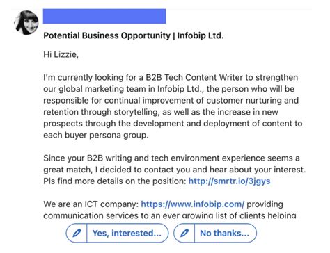 how to send a message on linkedin for internship