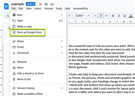 how to send a microsoft word document to google docs