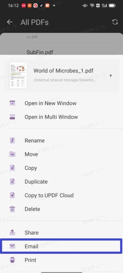 how to send a pdf file to an android phone