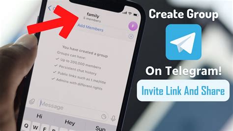 how to send a telegram group link iphone
