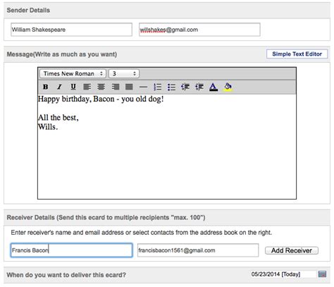 how to send an ecard from a group free