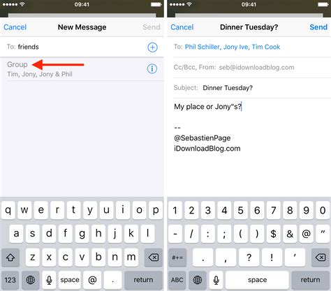 how to send an email to a group in gmail on iphone