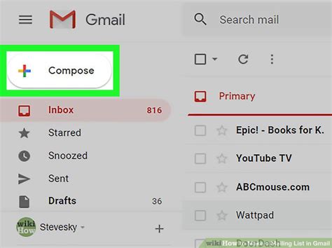 how to send an email to a mailing list in gmail
