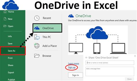how to send an excel file to onedrive