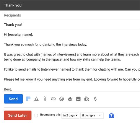 how to send an update email after interview