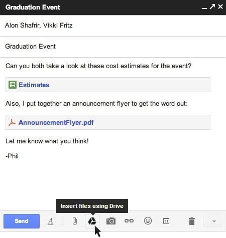 how to send attached document on gmail