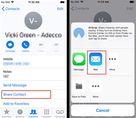 how to send contacts from phone to email