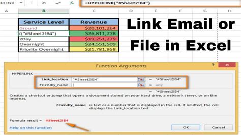 how to send excel file link in email