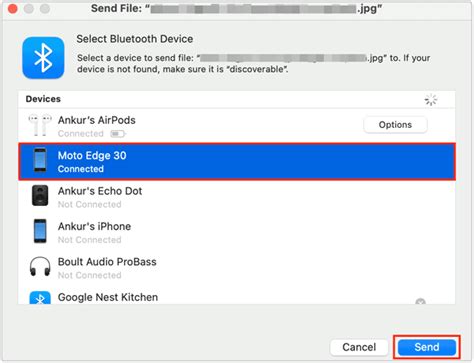how to send files from mac to android via bluetooth
