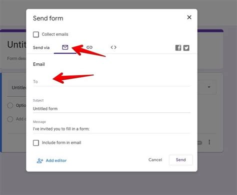 how to send google forms via email