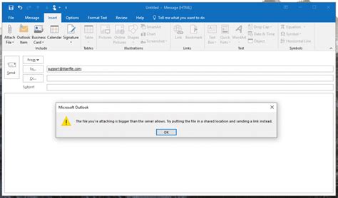 how to send large file via email outlook