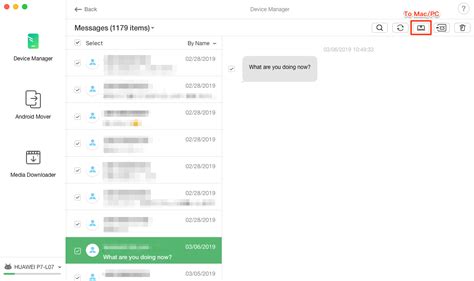 how to send notes from android to pc