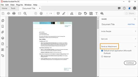 how to send pdf file without link