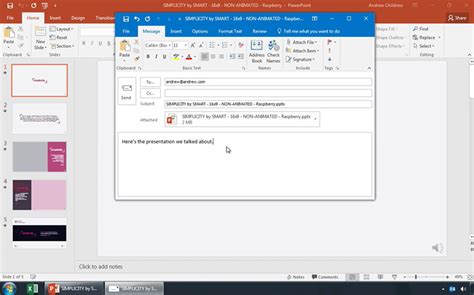 Attaching Powerpoint to email YouTube