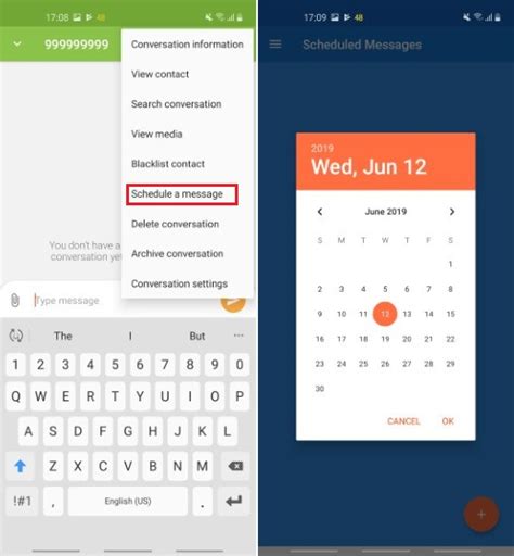 how to send scheduled text messages on android