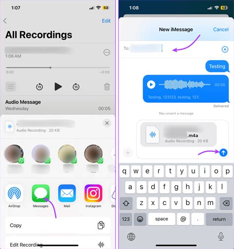 how to send voice notes from iphone to android