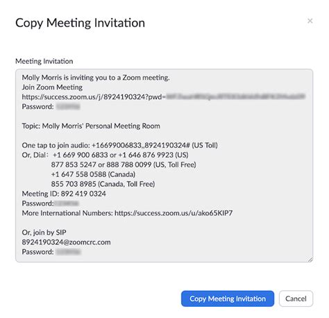 how to send zoom meeting invitation