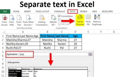 how to separate multiple text in excel