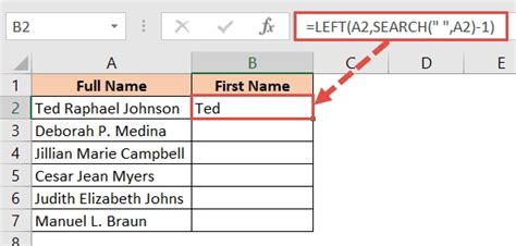 how to separate name and email id in excel
