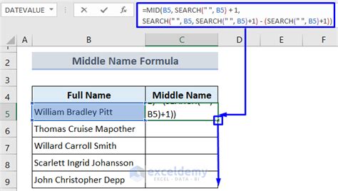 how to separate names in excel using formula