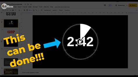 how to set a 20 second timer on google slides