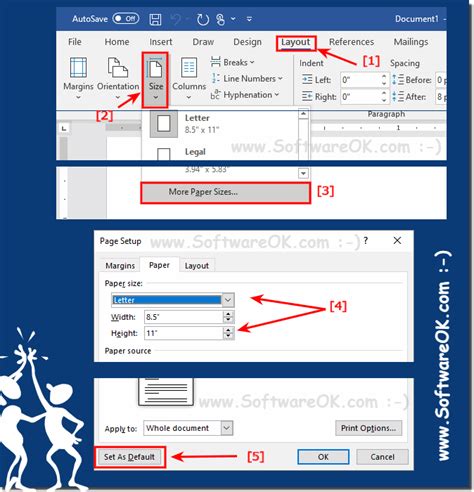 how to set a default format in word