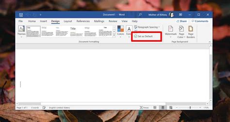 how to set a default template in word